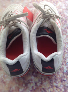 Adidas WHITE & RED Cleats Size 4