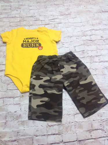 Carters Brown & Yellow 2 PC Outfit