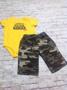 Carters Brown & Yellow 2 PC Outfit