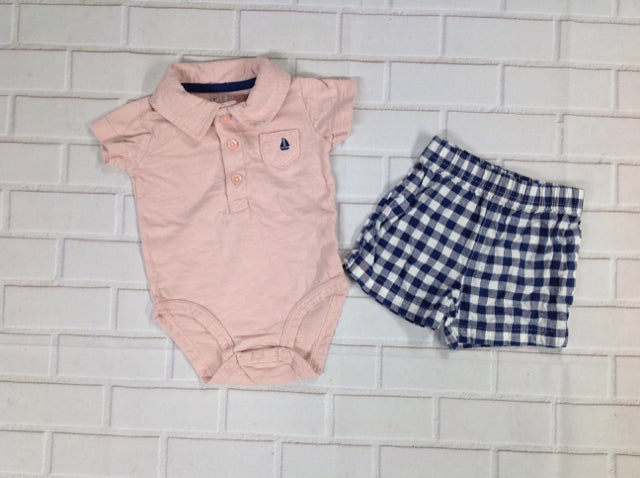 Carters Pink & Navy 2 PC Outfit