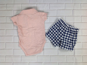 Carters Pink & Navy 2 PC Outfit