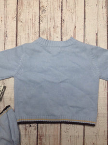 PIPER & POSIE Baby Blue & Brown Sweater