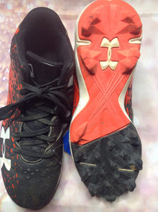 Under Armour Red & Black Cleats Size 2