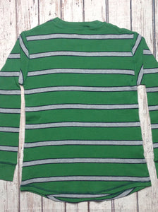 77 Kids Green & Gray Stripe Top