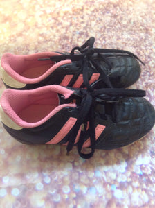 Adidas Black & Pink Cleats Toddler Size 12