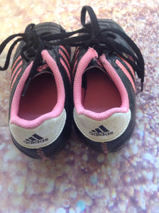 Adidas Black & Pink Cleats Toddler Size 12