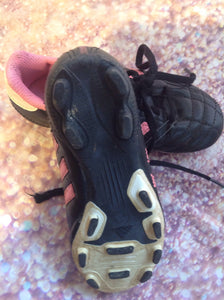 Adidas Black & Pink Cleats Toddler Size 12