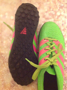 Adidas Green & Pink Cleats Size 4.5