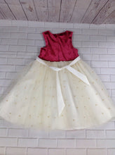 American Princess Cream & Burgundy Dress