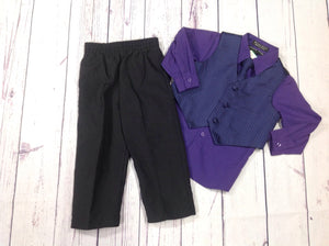 Andrew Fezza Black & Purple Suit