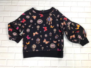 Art Class Black Print Top