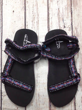 BLUE FIN Black & Purple Sandals