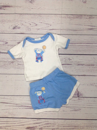 Babies Alley WHITE & BLUE 2 PC Outfit