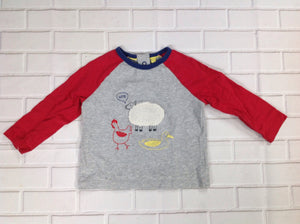 Baby Boden GRAY & RED Top