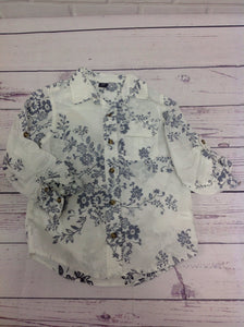 Baby Gap Blue & White Floral Top