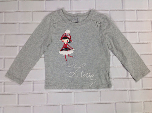 Baby Gap GRAY PRINT Ice Skating Top