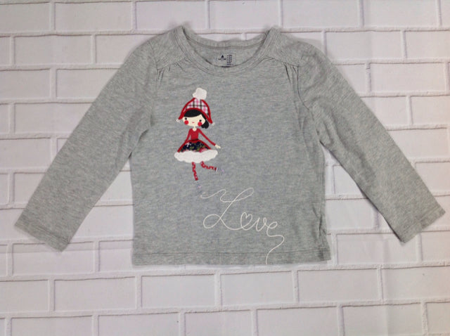 Baby Gap GRAY PRINT Ice Skating Top