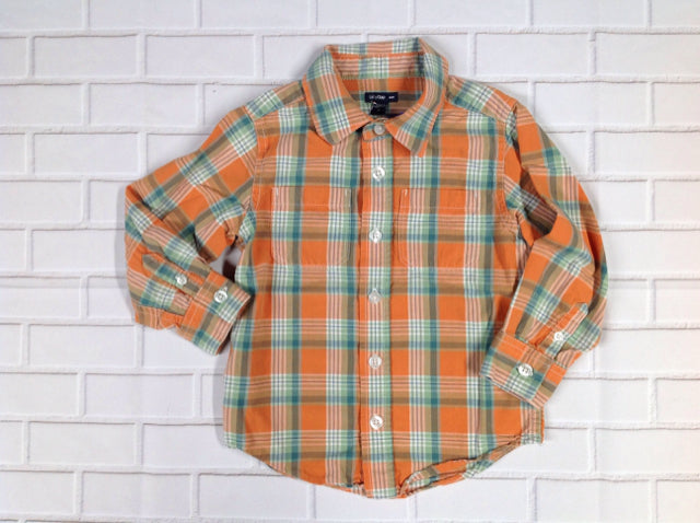 Baby Gap Orange & Green Plaid Top