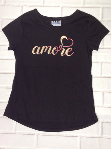 Basic Editions Black Print Top