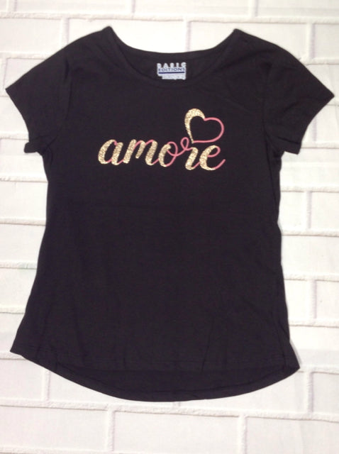 Basic Editions Black Print Top