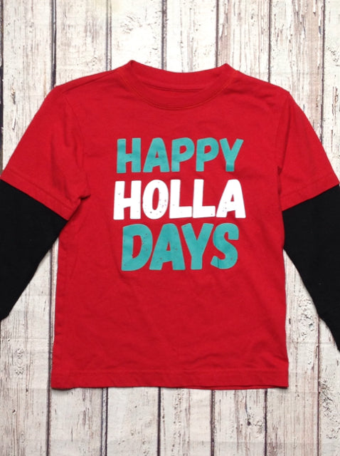 Basic Editions Red & Black Holiday Top