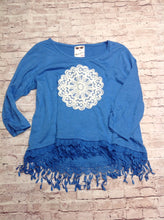 Belle Du Jour Blue Print Top