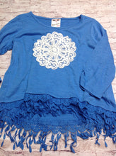 Belle Du Jour Blue Print Top