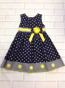 Blueberi Boulevard Navy Print Polka Dot Dress