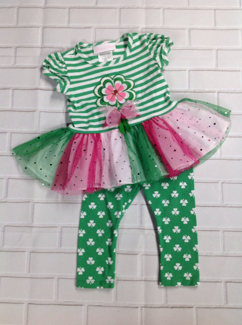 Bonnie Baby Green & White 2 PC Outfit