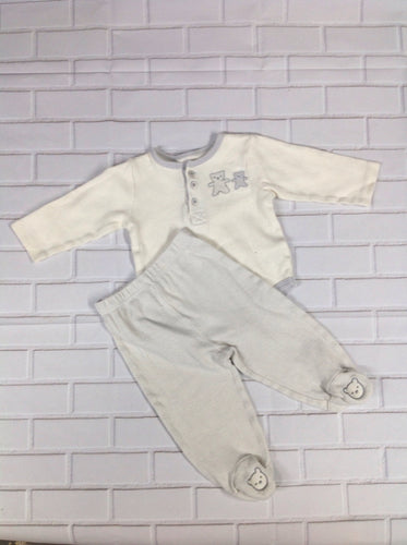 Buster Brown Cream & Gray 2 PC Outfit