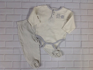Buster Brown Cream & Gray 2 PC Outfit
