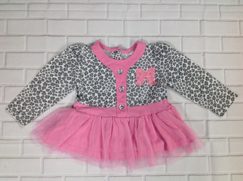 Buster Brown Pink & Gray Leopard Top