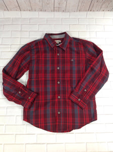 CALVIN KLEIN Red Print Plaid Top