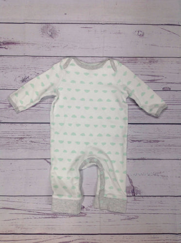 CLOUD ISLAND White & Green One Piece