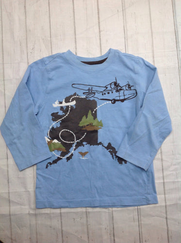 CRAZY 8 Baby Blue & Brown Top