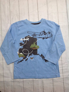 CRAZY 8 Baby Blue & Brown Top