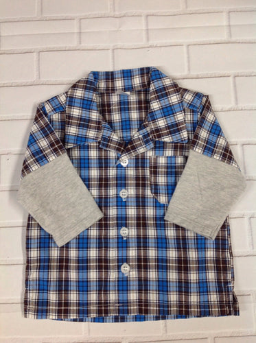 Carters BLUE & BROWN Plaid Top