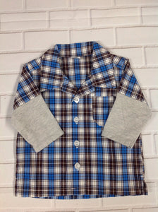 Carters BLUE & BROWN Plaid Top