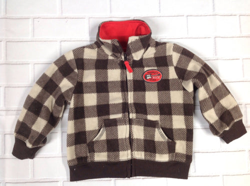 Carters BROWN & BEIGE Plaid Top
