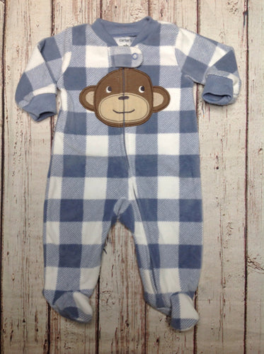 Carters Baby Blue & Brown One Piece