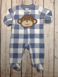 Carters Baby Blue & Brown One Piece