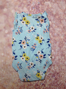 Carters Baby Blue & Peach One Piece