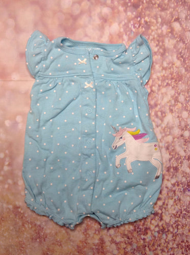 Carters Baby Blue & White One Piece