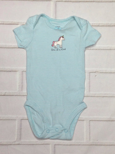 Carters Baby Blue & White Onesie