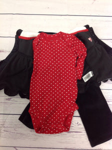 Carters Black & Red 3 PC Outfit