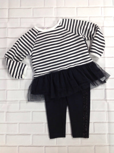Carters Black & White Stripe 2 PC
