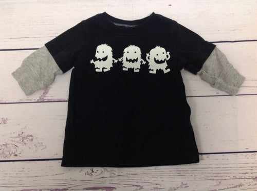 Carters Black Print Top