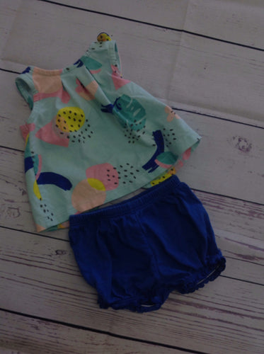 Carters Blue & Beige 2 PC Outfit