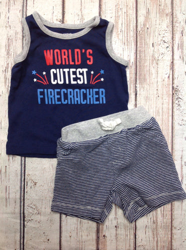 Carters Blue & Red 2 PC Outfit