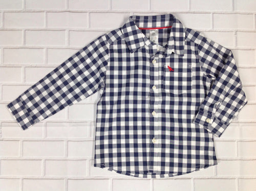 Carters Blue & White Checkered Top